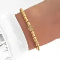 Gold Hamsa Hand Bead Stretch Bracelet for Women Minimalist Fashion Stackable Jewelry. - Hamsa Hand Charm Style (45) / Gold