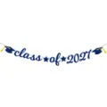 Μπλε γκλίτερ πανό αποφοίτησης Class of 2027 για διακόσμηση πάρτι και φόντο - Μπλε class of 2027