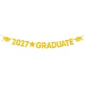 Χρυσή γιρλάντα με πανό αποφοίτησης 2027 Graduate διακόσμηση - Χρυσό 2027 GRADUATE