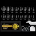 320 capsules d'ongles en gel souple cercueil sculpté en 16 tailles avec fini semi-dépoli - Cercueil Moyen (Arche 02) / Pack de 320 Pièces / Transparent