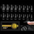 Kit de faux ongles cercueil sculptés dépolis en 16 tailles et 160 pièces - Cercueil Sculpté Long (Arche 03) / Pack de 160 Pièces / Transparent