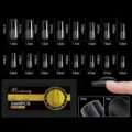 Pointes d'ongles en gel doux Sculpted Square Long en 16 tailles différentes et 160 pièces. - Carré Sculpté Long (16SIZES08) / Pack de 160 Pièces / Transparent