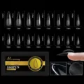 Tableau des tailles professionnel de 160 capsules gel souple stiletto sculptées 16 tailles - L / Stiletto Sculpté Long (Arche 21) / Pack de 160 Pièces / Transparent