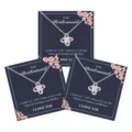 Silver love knot necklace pendant gift set with bridesmaid card for women wedding party - Silver Cherry Blossom Card Style (10)