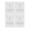 Dainty bridesmaid necklace set with crystal pendant on special card gift for women wedding. - Gold Bridesmaid Card Style (8)