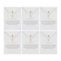 Bridesmaid necklace variant silver chain crystal pendant thank you card gift set. - Gold Heart Embellished Style (9)