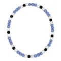 Stylish beaded necklace for men and women featuring sparkling crystal disco balls and cool design. - Blue Black and White Trendy Loop Style