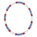 Collier de perles en cristal rouge blanc bleu bijoux ras de cou patriotique pour unisexe - Multicolore Rouge Blanc et Bleu