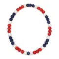 Collier de perles en strass rouge blanc et bleu bijoux de cristal patriotiques élégants - Plein Diamant Rouge Blanc et Bleu