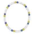Colorful rhinestone pavé disco ball beaded necklace fashion streetwear jewelry gift - Blue Yellow and White Multicolor