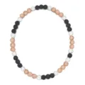 Multi-color rhinestone beaded necklace, mixed rose gold, white and black crystal ball choker. - Rose Gold Black and White Multicolor