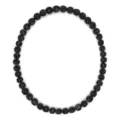 Black beaded necklace, stylish textured round bead design, cool fashion jewelry gift. - All Black Matte Style