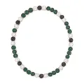 European style fashion beaded necklace with sparkling crystal rhinestone balls, elegant gift. - Green White and Black Multicolor