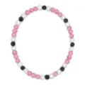European and American design beaded necklace with pink, white and black crystal disco balls. - Pink White and Black Multicolor
