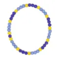 Colorful crystal beaded necklace, rhinestone disco ball choker for stylish daily party wear. - Blue and Yellow Pave Rhinestone Style