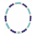 Blue white rhinestone disco ball beaded necklace men fashion hip hop jewelry gift item - Dark Light Blue and White Multicolor