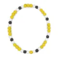 Colorful rhinestone disco ball beaded necklace fashion statement jewelry for women and men - Yellow White and Black Loop Style