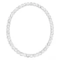 Silver beaded necklace for men, unique baseball bead textured sphere chain choker jewelry gift - Silver Textured Ball Style