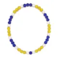 Stylish rhinestone beaded necklace featuring blue yellow and white pave balls fashion jewelry - Blue Yellow and White Trendy Style