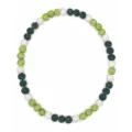 Crystal pave ball beaded necklace in green and white colors, stylish European style jewelry. - Dark Light Green and White Style