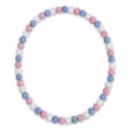 Colorful rhinestone baseball bead necklace stylish crystal spherical charm choker jewelry gift - Pink White and Blue Shamballa Style