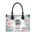Fashion floral print PU leather tote bag for women, large capacity casual shoulder handbag. - S / 29x20x12cm / Pink Rose Portrait (V2STB-283)
