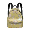 Süßer gelber Freizeit-Rucksack mit Cartoon-Freizeitpark-Druck Vorderansicht für Schüler Alltag - Hellgelb Vergnügungspark Stil (PGSJB-0120)