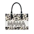 Sac à main fourre-tout femme en cuir PU léopard avec inscription MAMA, grande capacité. - Petit 29 x 20 x 12 cm / Style Multicolore (V2STB-303)