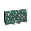 Christmas printed women folding leather wallet clutch purse with multiple card slots and secure snap - 18x10cm / Green Cartoon Christmas Print (szqb-039)