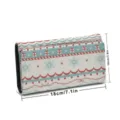 Christmas print women folding leather wallet clutch purse with festive snowflake design - 18x10cm / White Wave Christmas Print (szqb-037)