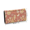 Christmas pattern women leather folding wallet clutch bag with compact design and compartments. - 18x10cm / Pink Christmas Print (szqb-036)