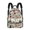 Mochila de cuero de Navidad para mujer informal de gran capacidad bolsa festiva - 27cmx18cmx31cm / Estampado de Elementos de Dibujos Navidad (PGSJB-0007)