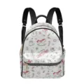 Mochila de cuero navideña para mujer, elegante bolso blanco casual con bonito estampado festivo. - 27cmx18cmx31cm / Estampado de Grafiti de Letras Feliz Navidad (PGSJB-0008)