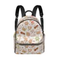Zaino in pelle con motivo pan di zenzero di Natale elegante grande capacità borsa casual - 27cmx18cmx31cm / Stampa Festiva Casetta di Caramelle Natale (PGSJB-0010)