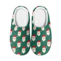 Weihnachtlicher Weihnachtsmann Druck Plüsch Hausschuhe warme flauschige Winterschuhe - 35 / Weihnachtsmann Druckstil (MT-166) / Grün (MT-166)