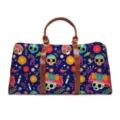 Colorful Sugar Skull Travel Duffel Bag Large Capacity Waterproof Weekender Bag for Women - Day of the Dead Sugar Skull Style (LXB-0001)