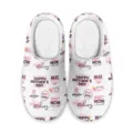 Muttertag bedruckte Plüsch Hausschuhe, gemütliche warme flauschige Indoor Schuhe für Frauen. - 35 / Weißer Feiertagsdruck-Stil (MT-108)