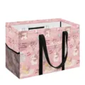 Cesta de almacenamiento rosa lindo conejo cesto de ropa plegable con asas y bolsillo - Conejo de Dibujos Animados Rosa (zyl0026) / L 61 cm - An 32 cm - Al 37 cm