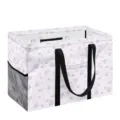 Cesta de almacenamiento plegable con bonito estampado de conejos, bolsa de ropa grande con malla. - Conejo Floral Rosa (zyl0027) / L 61 cm - An 32 cm - Al 37 cm