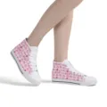 Damen High-Top Segeltuch Sneaker mit rosa Muttertag Druck, stylische und bequeme Freizeitschuhe. - 35 / Weißes Blumenzitat (GF20121) / Weiß