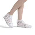 Custom Mother's Day print high top canvas shoes, casual lace-up white sneakers for women. - 35 / White(GF20126)