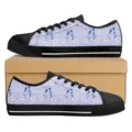 Niedrige Canvas Sneaker mit Muttertags Blumenmuster, bequeme Freizeitschuhe für Damen. - 38 / Hellvioletter Gänseblümchen-Stil (DF20039)