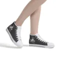 Damen Muttertag Blumen Print High Top Canvas Sneaker Freizeitschuhe zum Schnüren - 36 / Schwarzes Blumenzitat (GF20124)