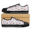 Modische Muttertag Gedruckte Low Top Canvas Sneaker Freizeitschuhe fur Damen mit Box - 38 / Rotes Herz Urlaubsstil (DF20027)