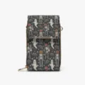 Bolso cruzado teléfono móvil estampado fantasma esqueleto Halloween cartera mujer - Estilo Fantasma Gris Oscuro (sjxb0068) / 13*20cm