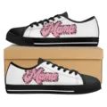 Damen Low-Top Canvas Sneaker mit rosa Leo-Muster Mama Druck für den Alltag zum Muttertag - 38 / Leopard Mama Druck (DF20041)