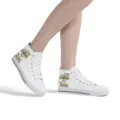 Weiße High-Top-Canvas-Sneaker für Damen mit individuellem Mutter-Motiv-Druck Seitenansicht. - 35 / Weiß Bedruckt (GF20154)