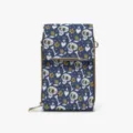 Bolso cruzado para teléfono de mujer de piel PU con estampado de calavera y herrajes dorados. - Estilo de Calavera de Corazón de Halloween Azul(sjxb0002) / 13*20cm