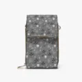 Bolso cruzado de teléfono de Halloween gris con estampado de calavera y sombrero de bruja. - Estilo Sombrero de Bruja Calavera (sjxb0066) / 13*20cm
