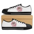 Muttertag Low-Top Segeltuchschuhe für Damen, schwarz-weiße bedruckte Sneaker mit Box. - 35 / Beste Mama Aller Zeiten Druck (DF0043)